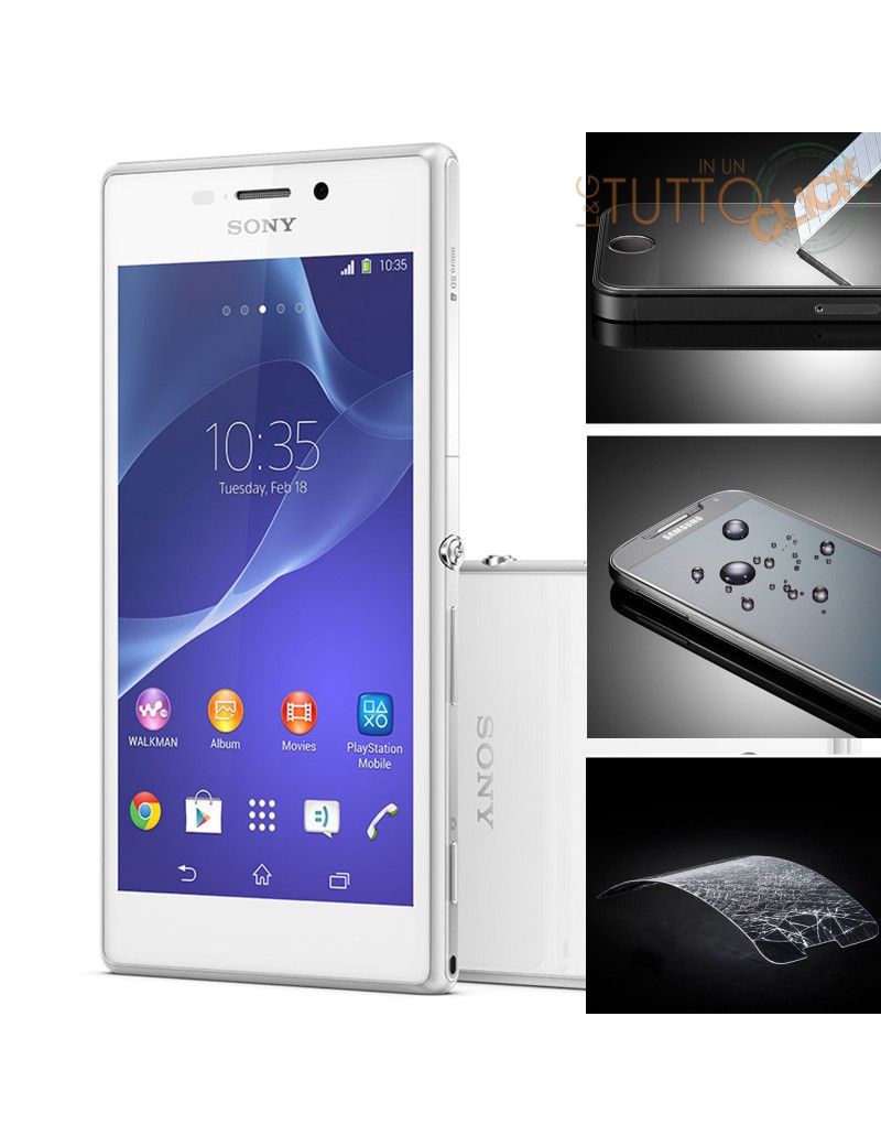 Pellicola vetro temperato proteggi schermo per Sony Xperia M2 D2305 / M2 Dual D2302