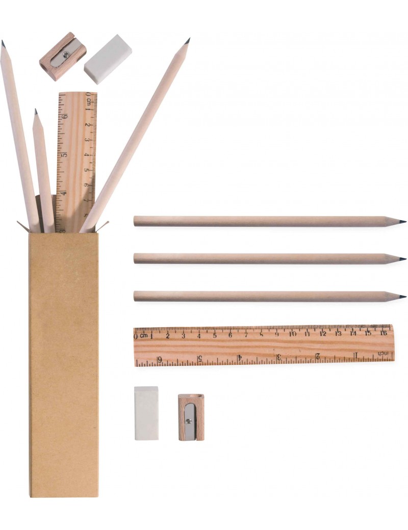 COMPLET NAT - SET MATITE + RIGHELLO + GOMMA + TEMPERAMATITE