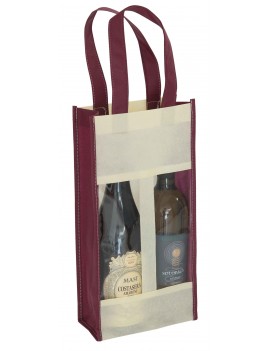 DOUBLE VIN - PORTABOTTIGLIE 2 POSTI CON FINESTRA TRASPARENTE