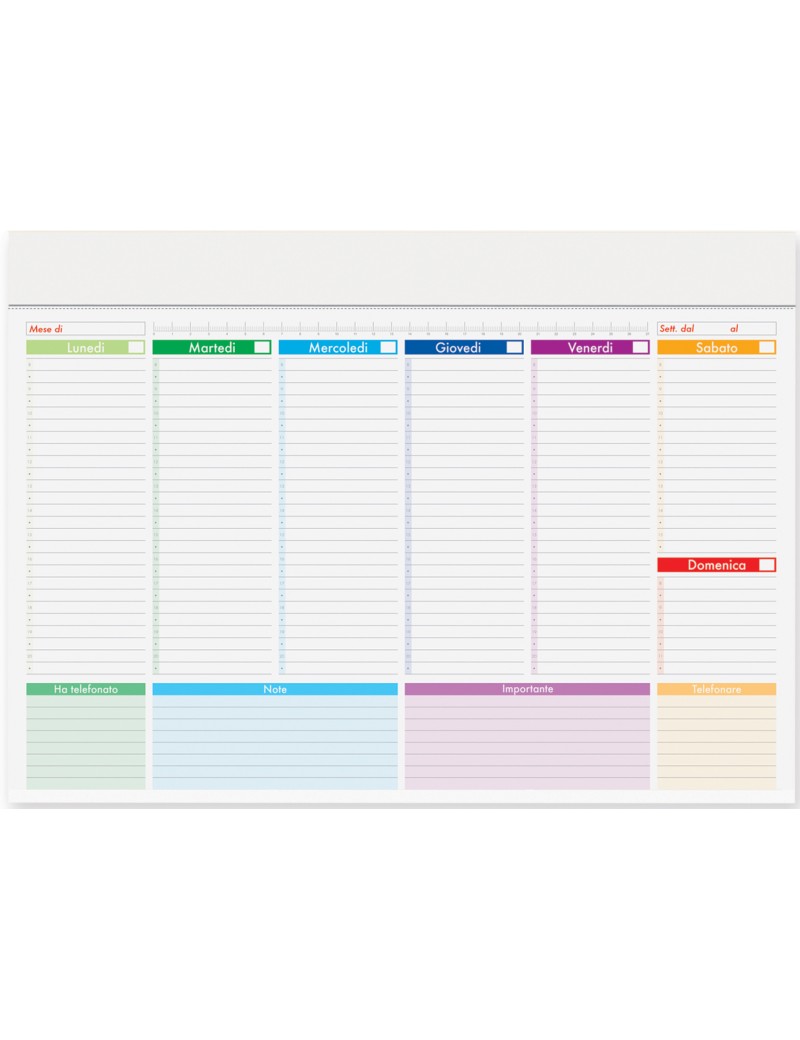 MINI PLANNING MULTICOLOR - TESTATA CARTONCINO BIANCO