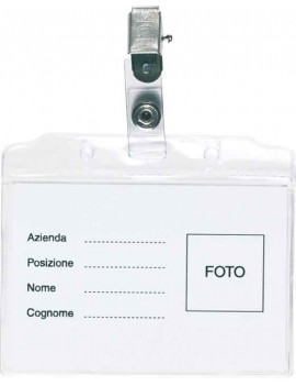 PASS - PORTABADGE CON CLIP NICHELATA