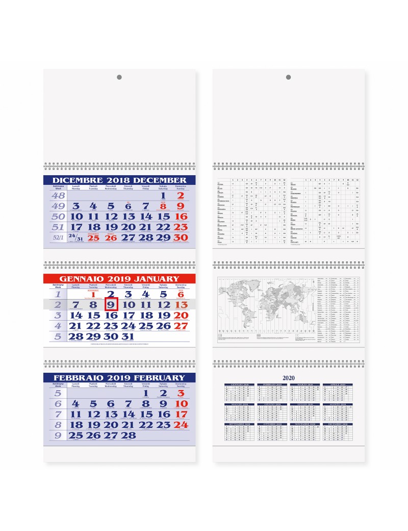 TRITTICO 3 SPIRALI - 3 BLOCCHI SPIRALATI DA 12 FOGLI